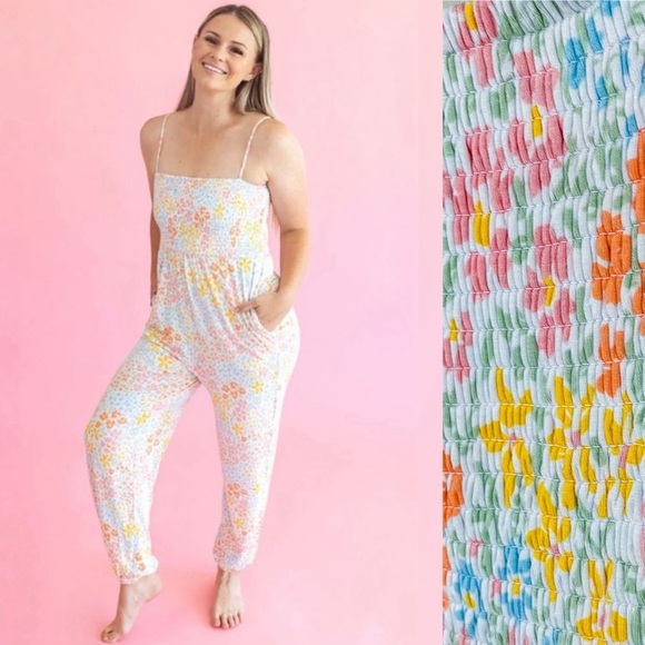 Posh Peanut Pants - Posh Peanut | Zenni Sleeveless Smocked Jumpsuit, Like New, Large